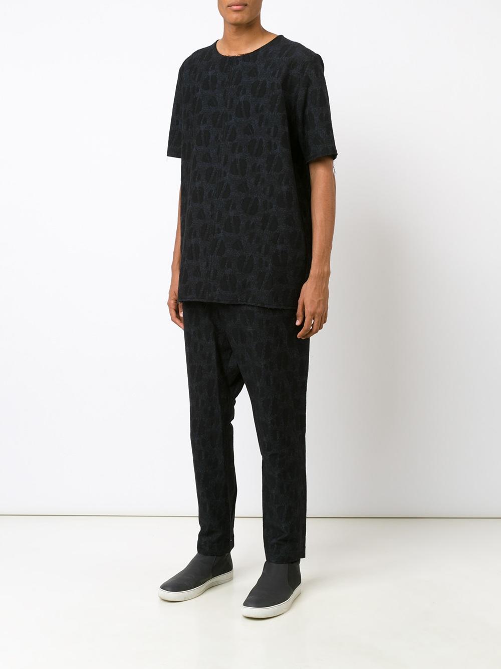 elasticated waistband slim-fit trousers