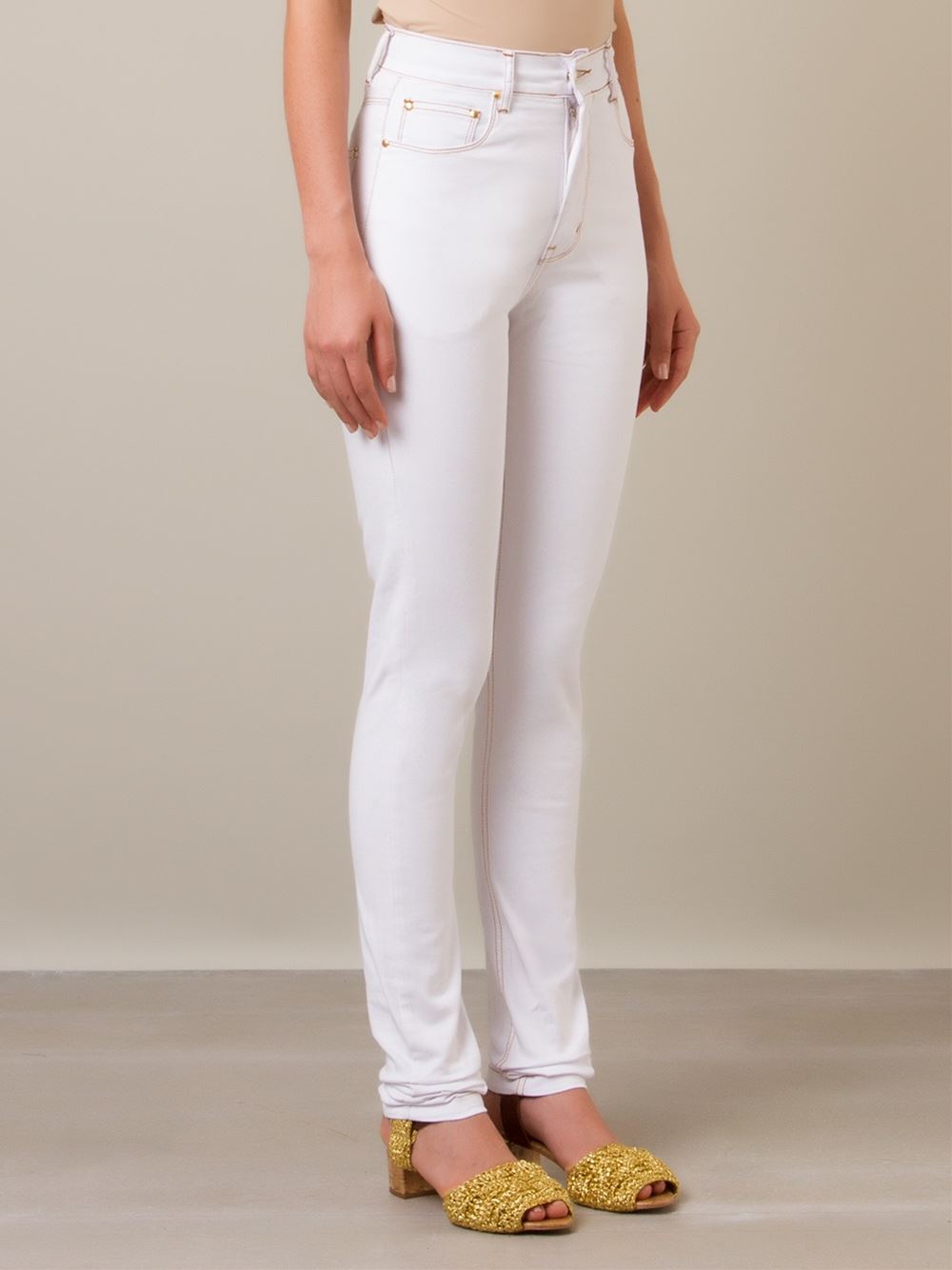 high waist skinny trousers