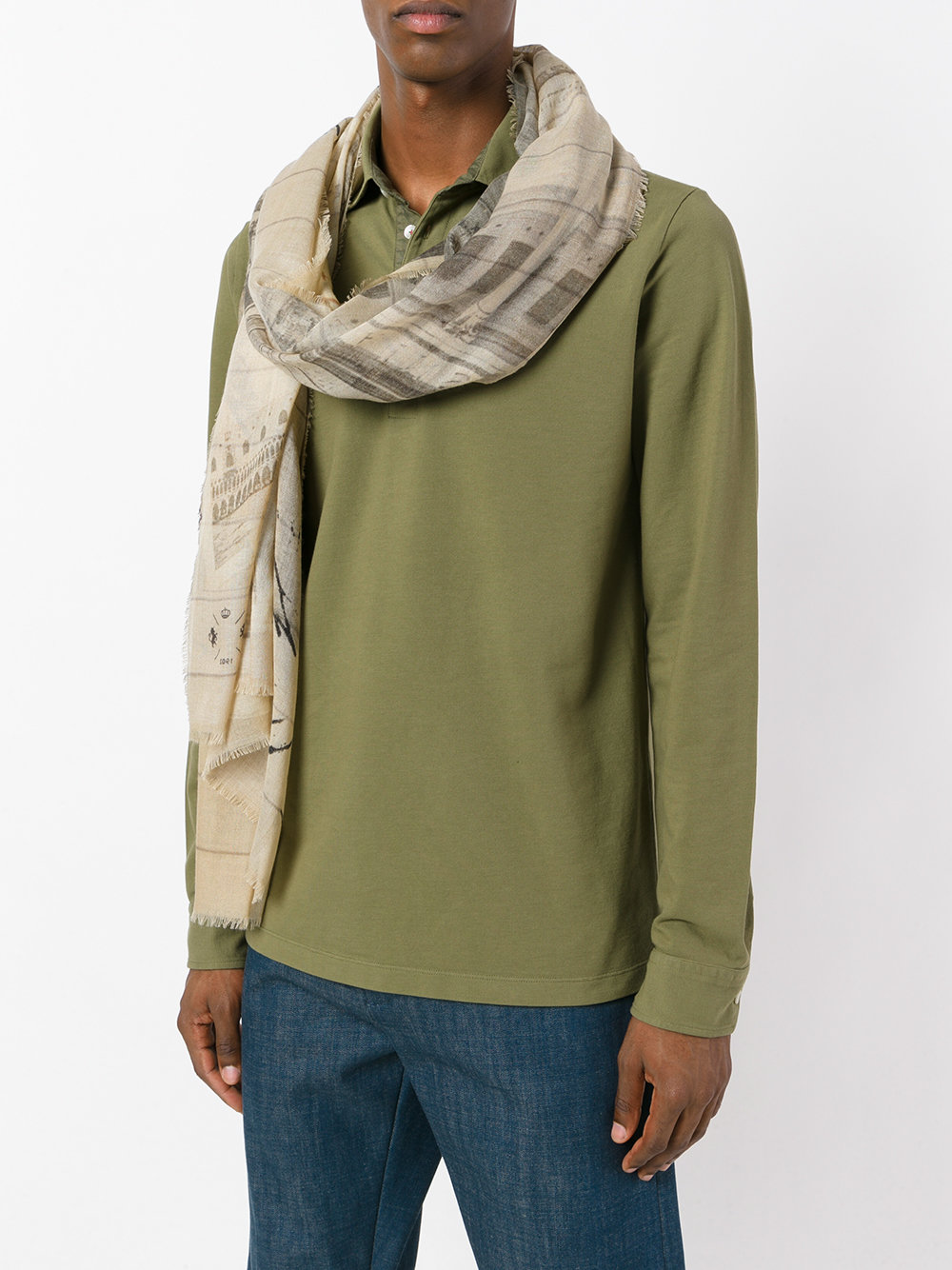 landscape print scarf
