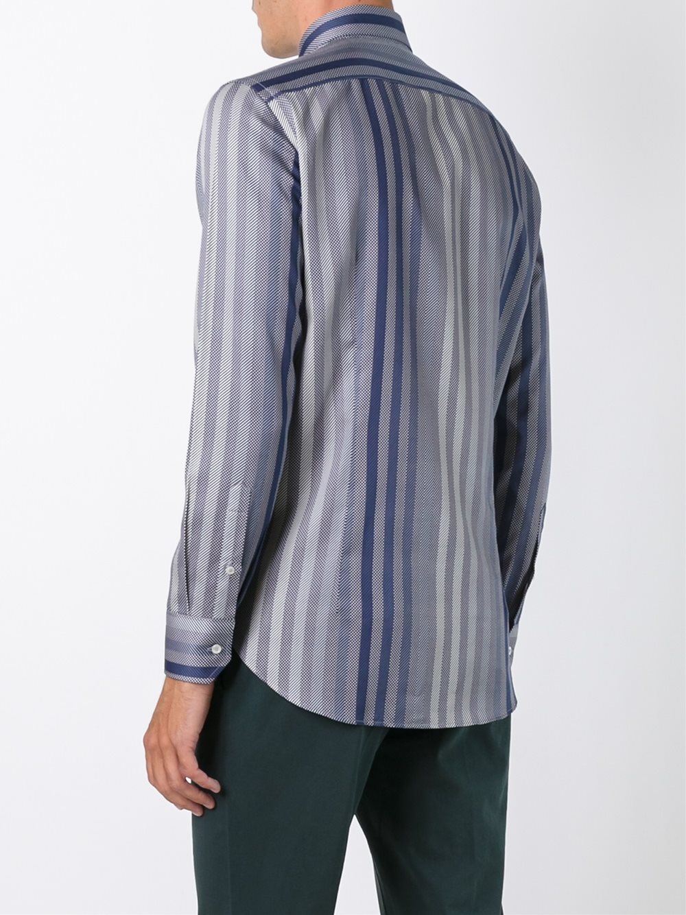 striped button down shirt