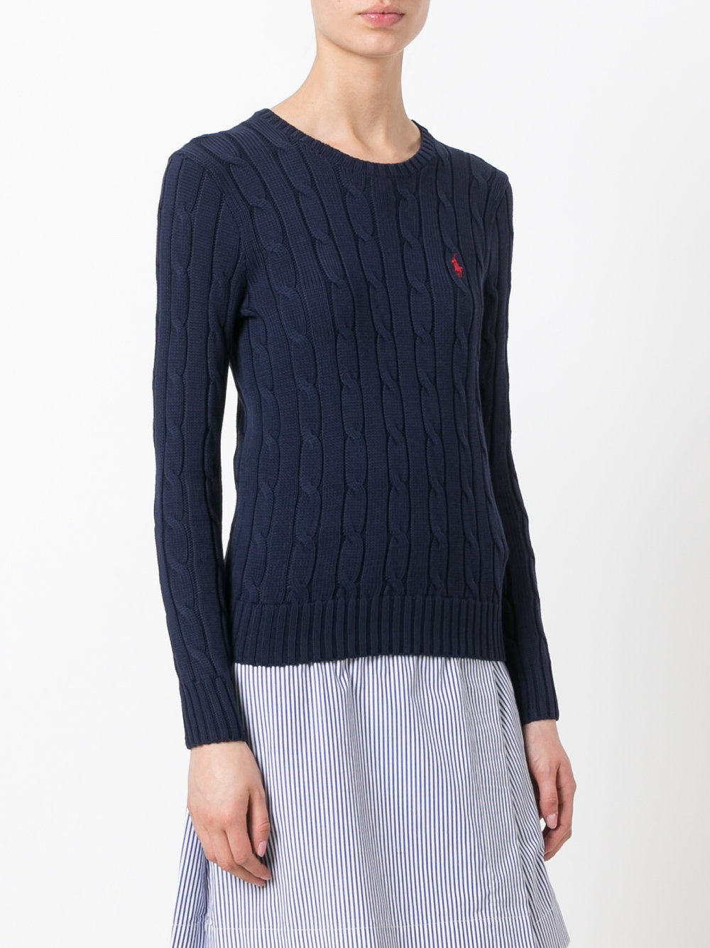 logo cable-knit sweater