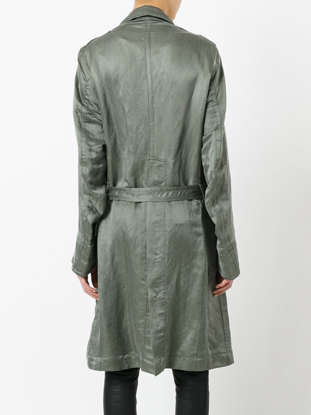 tie-waist trench coat