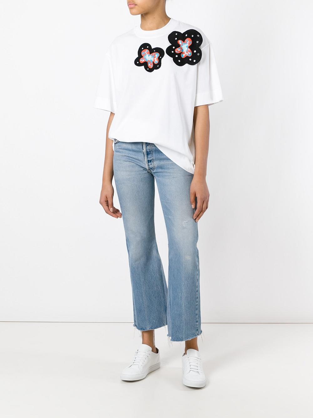 embroidered appliqué T-shirt