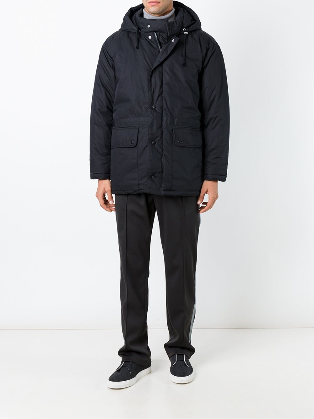 hooded padded parka coat