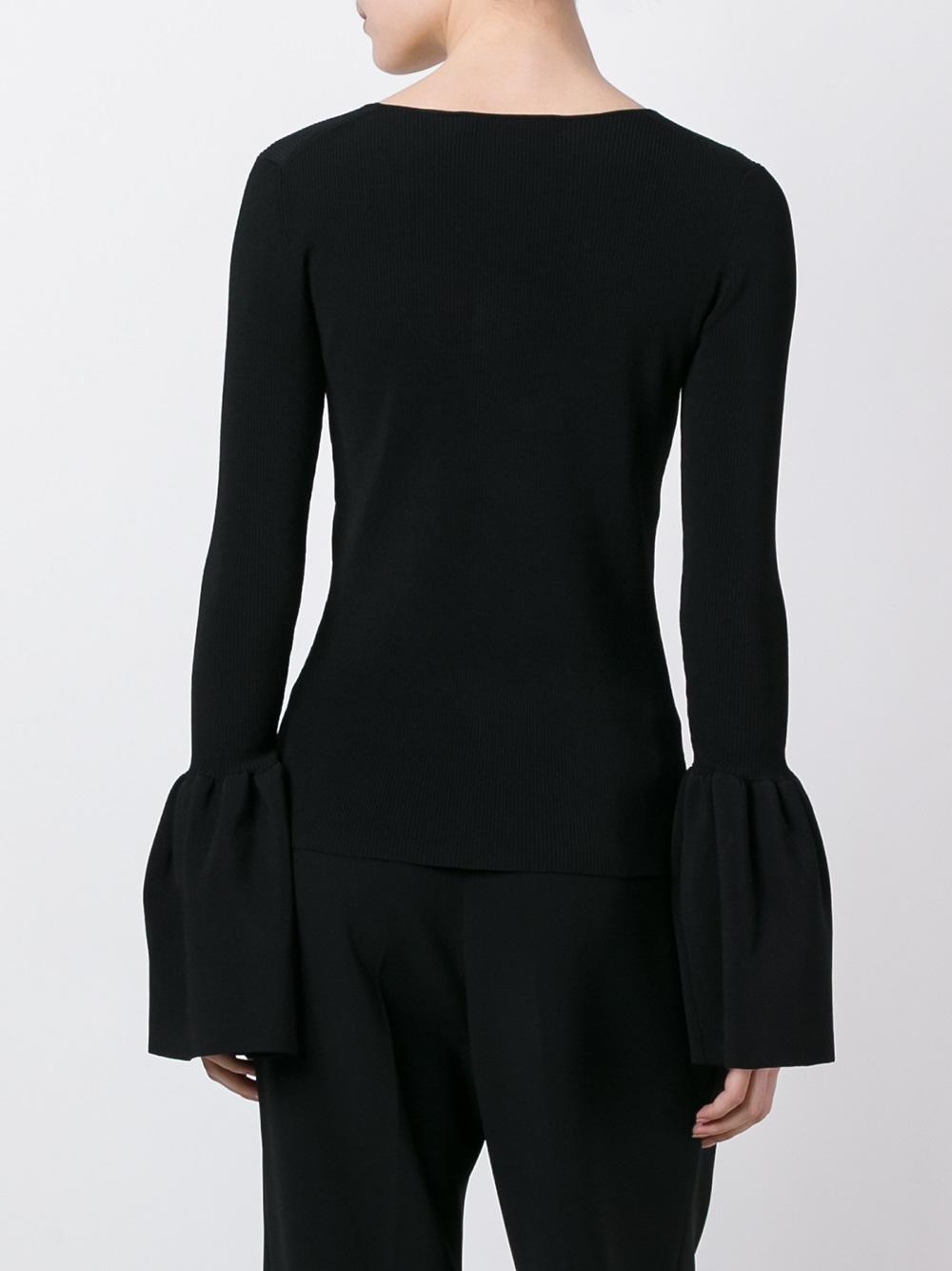 ribbed flared sleeve top