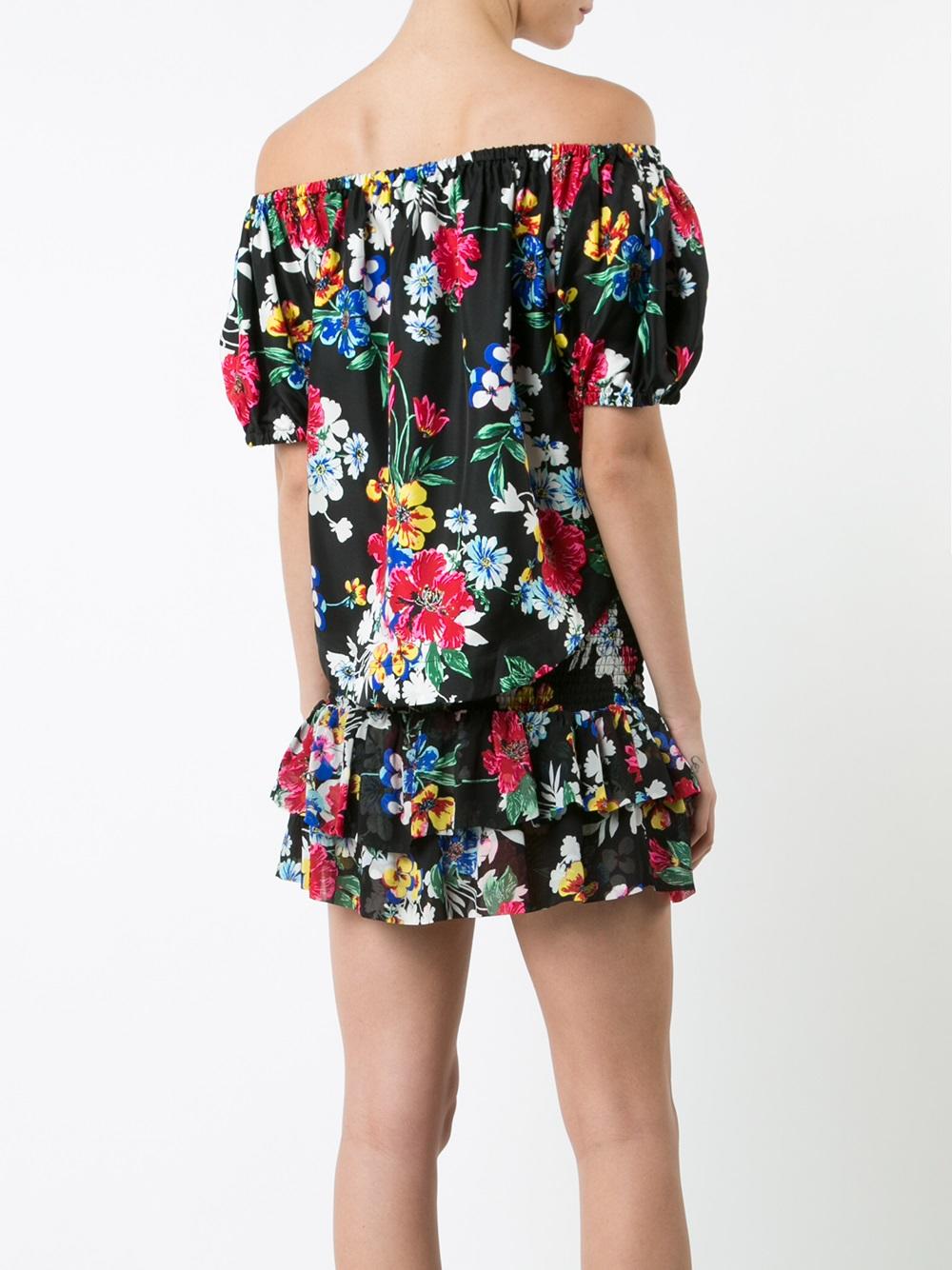 off-shoulders floral blouse