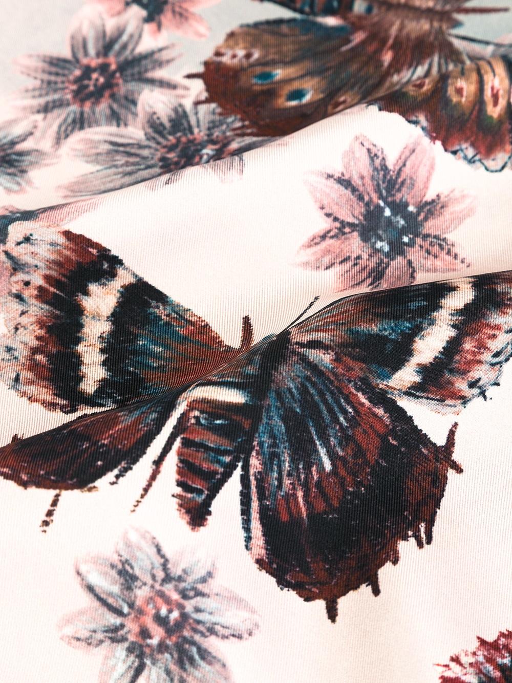 butterfly and floral print scarf