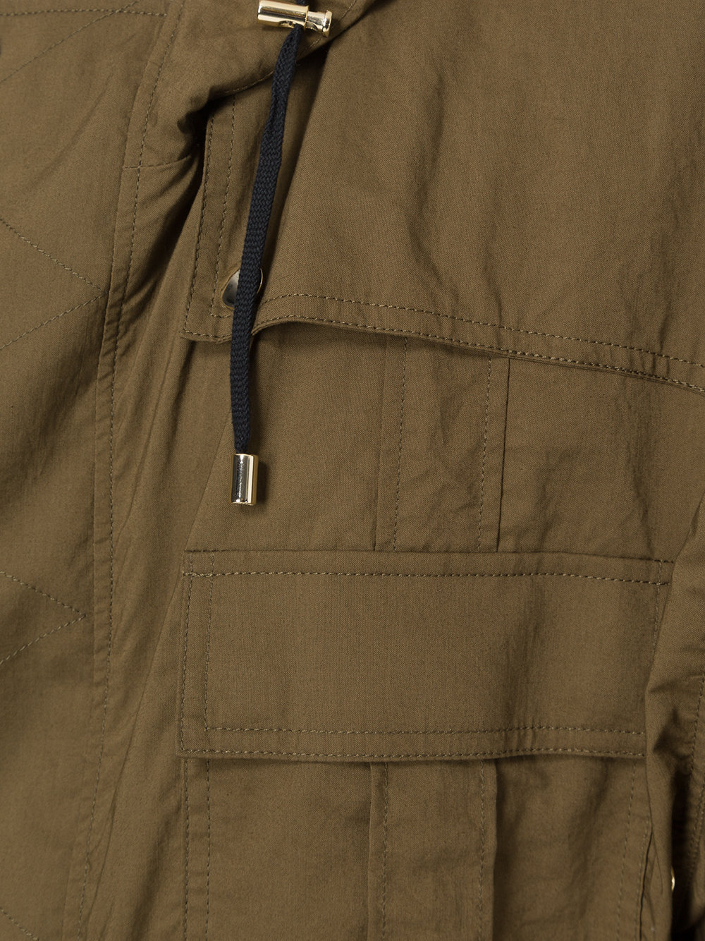 flap pocket parka coat