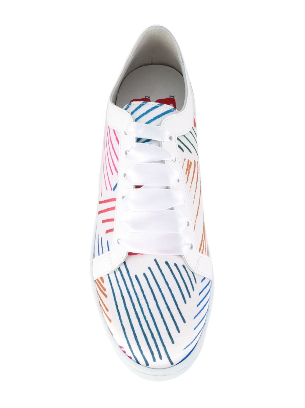 round toe printed sneakers