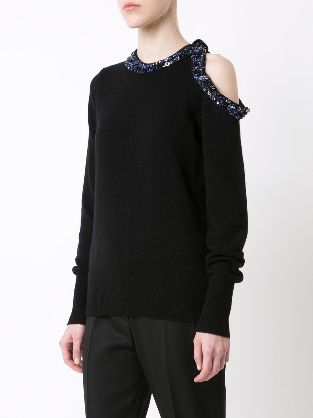 embellished neck jumper