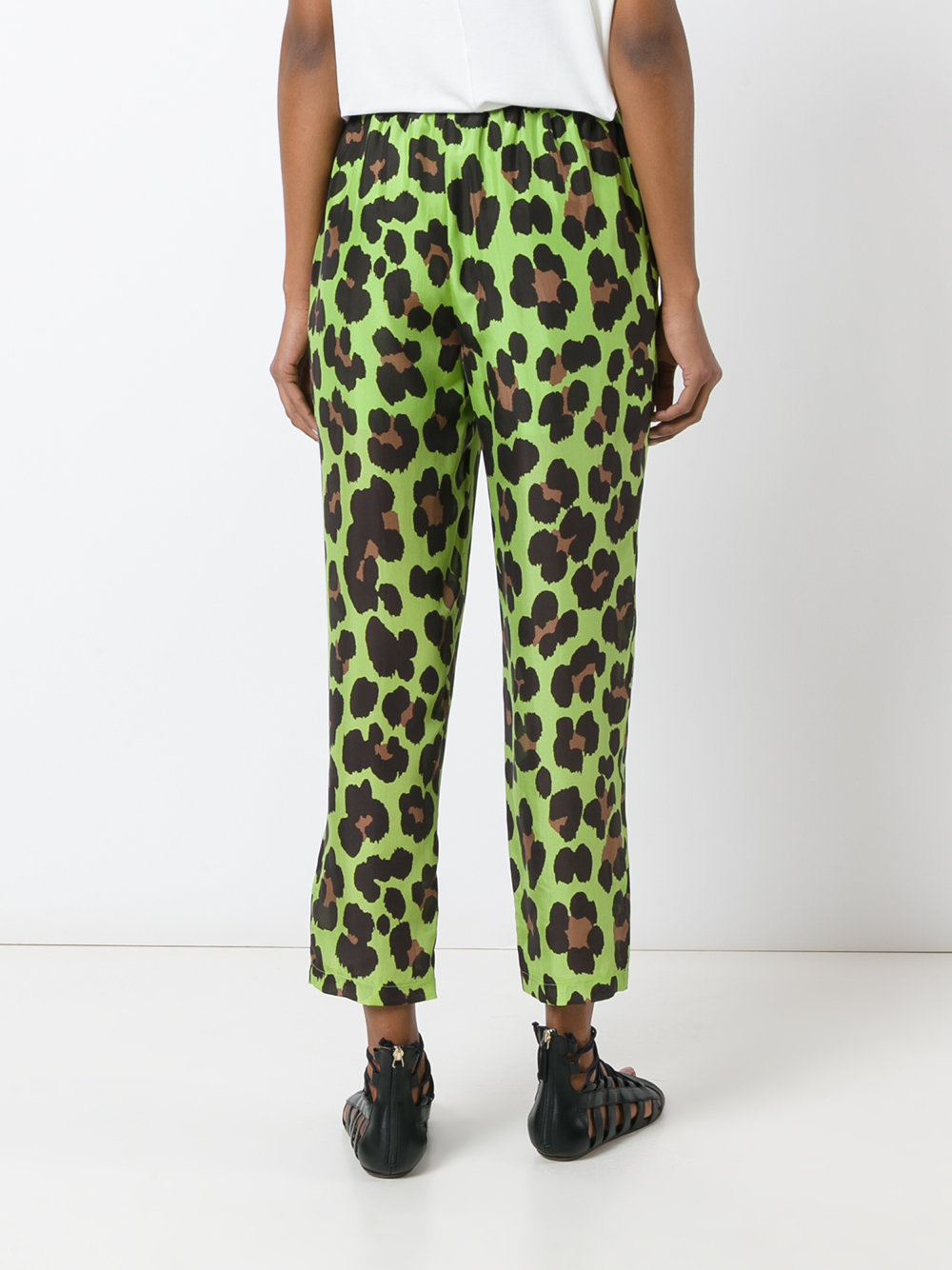 leopard print cropped trousers 