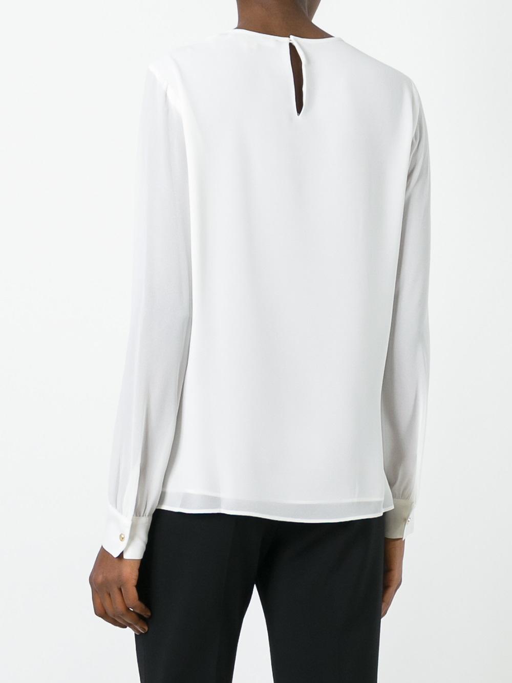 sheer yoke blouse