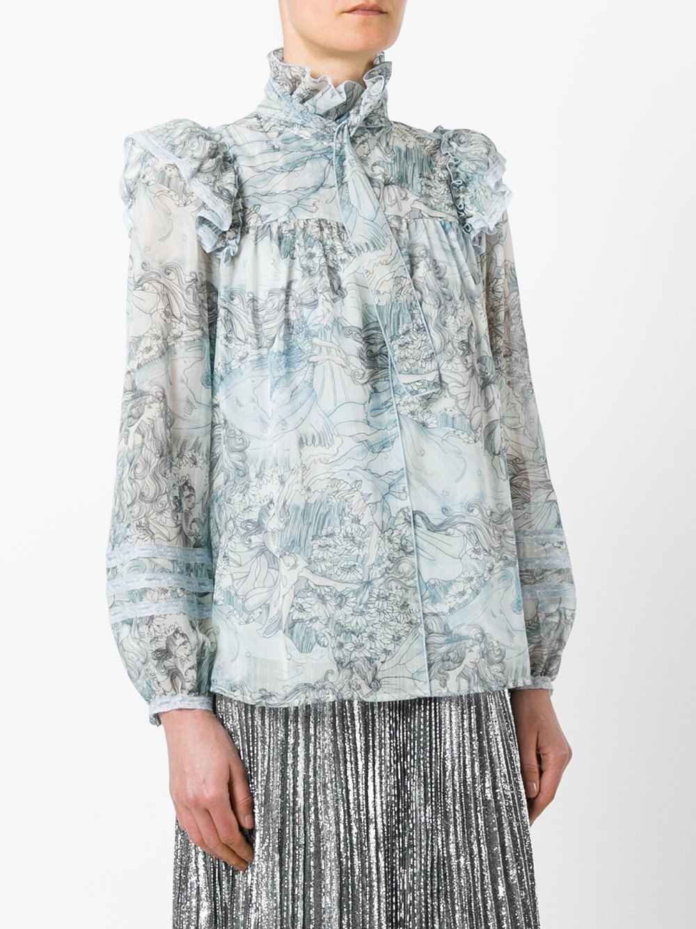 ruffle collar blouse