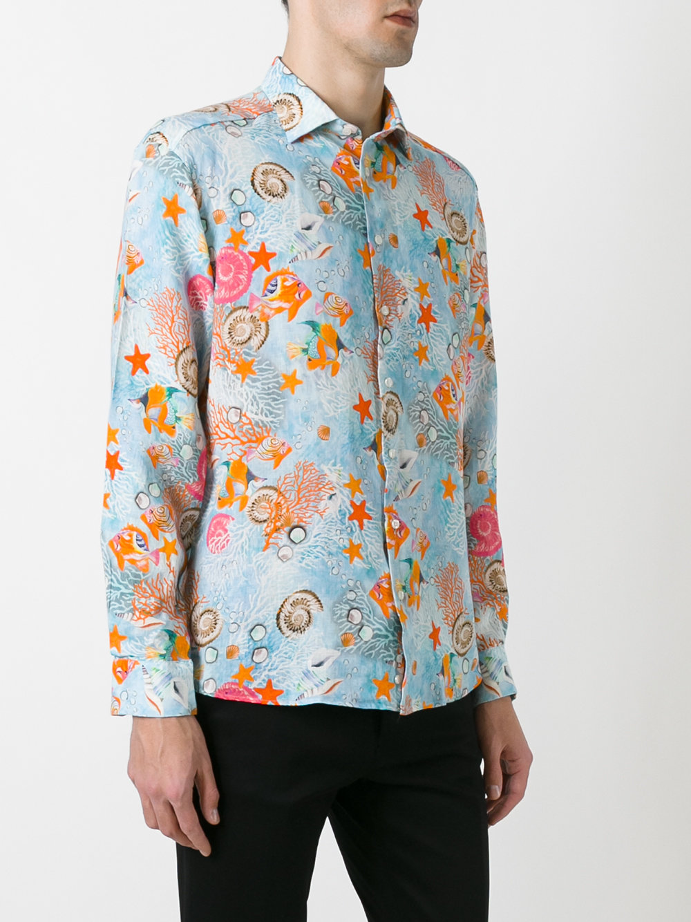 aquamarine print shirt