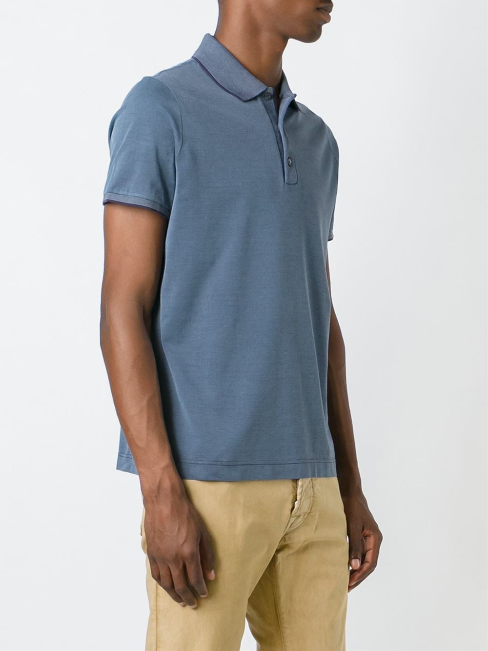 contrast collar polo shirt