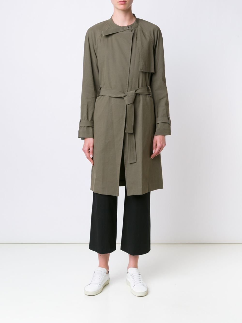 belted military coat