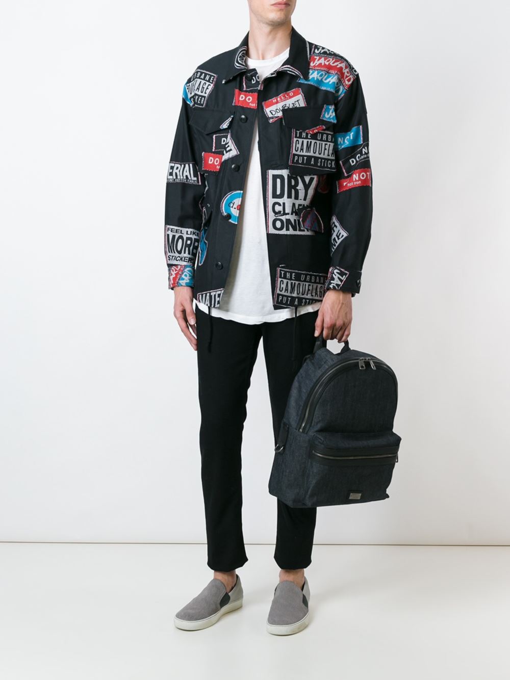 logo print overshirt jacket