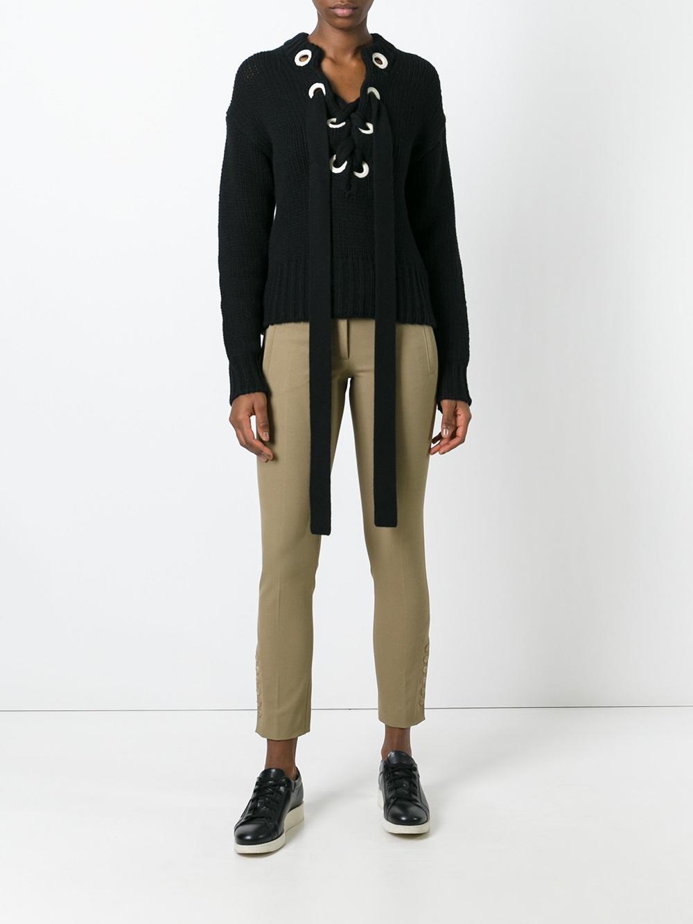 buttoned cropped trousers