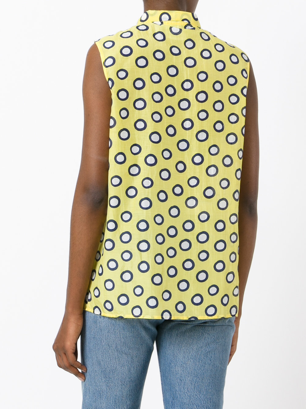 tied neck sleeveless shirt