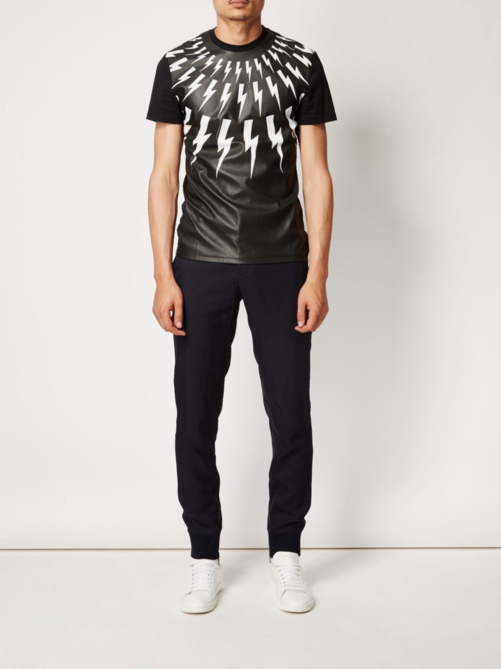 lightning bolt print T-shirt 