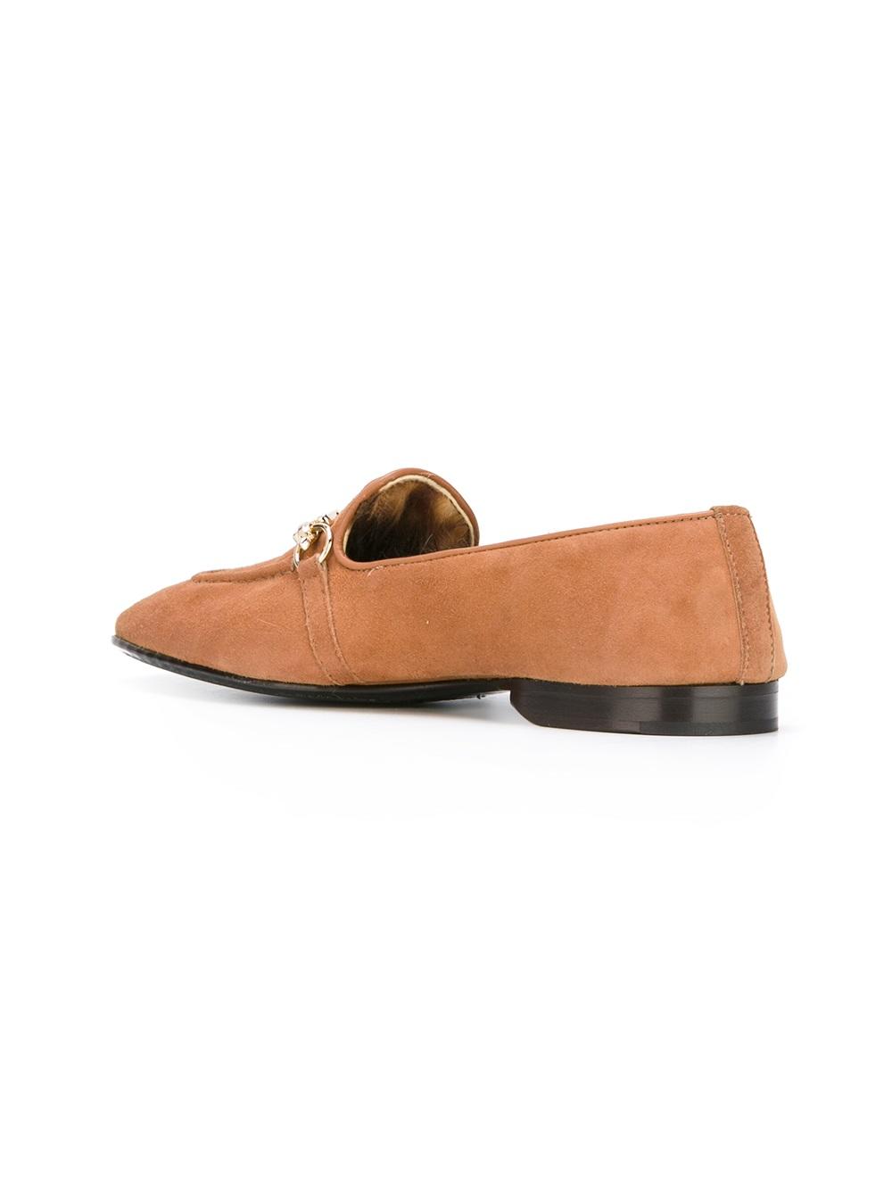 chain detailing moccasins