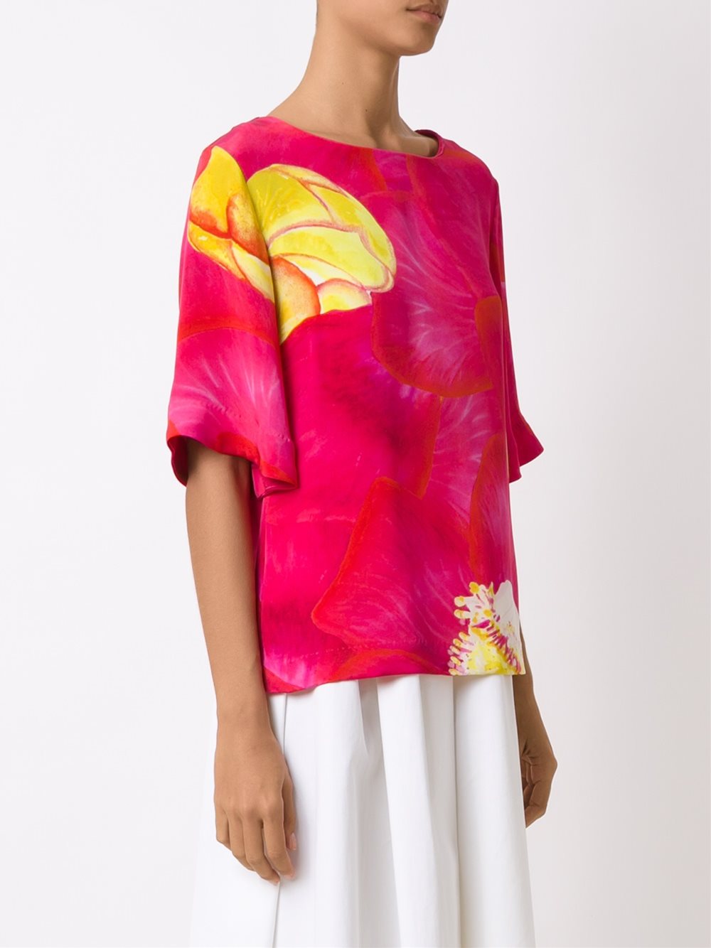 silk floral print blouse