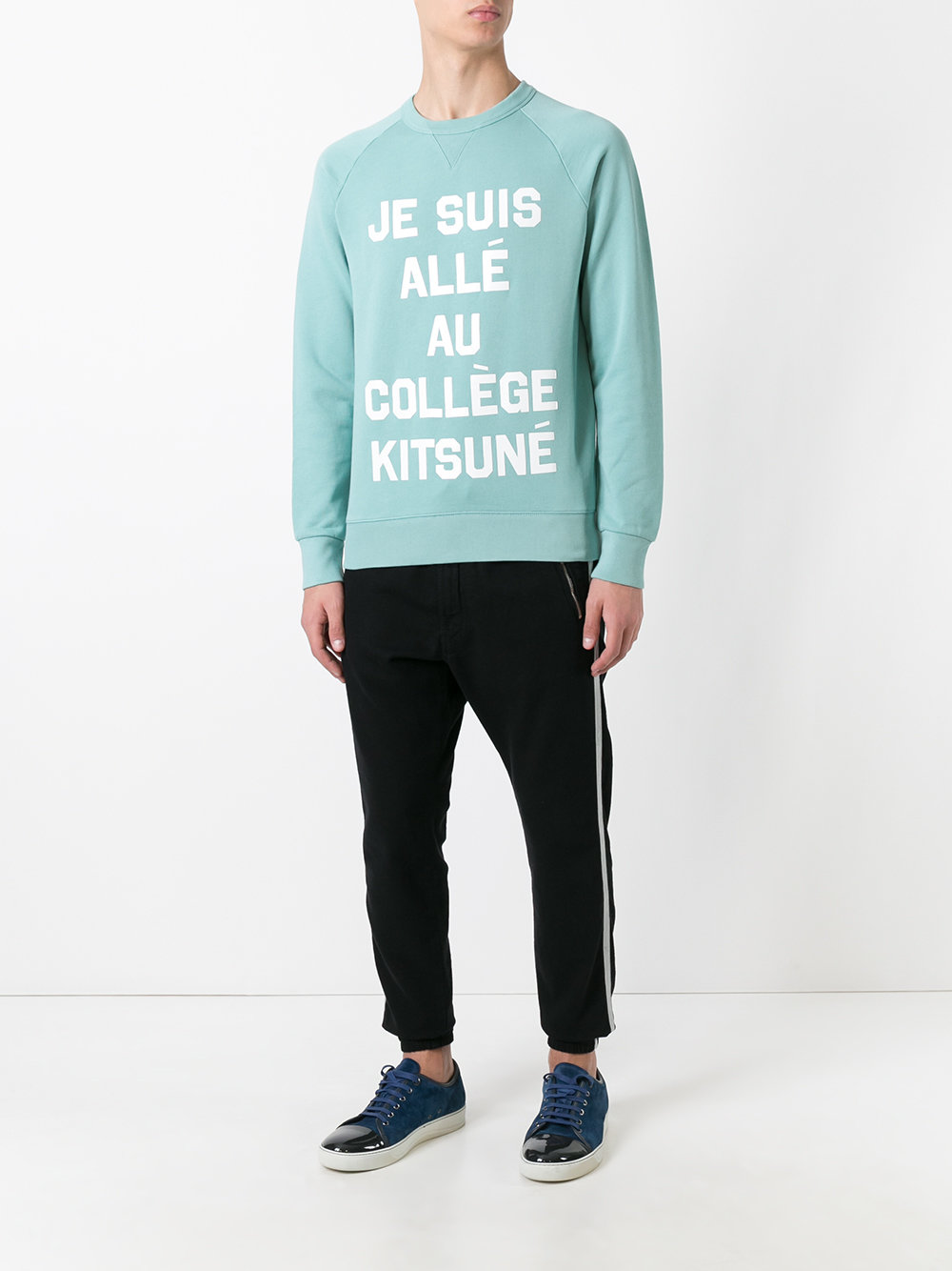 French text print sweatshirt 