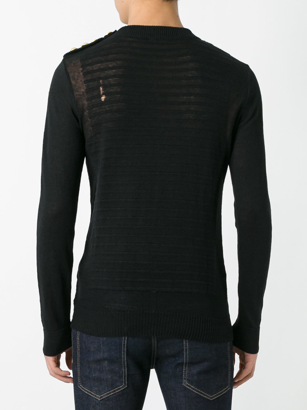 embossed striped jumper