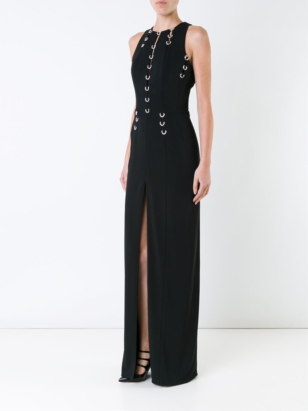 eyelet slit dress