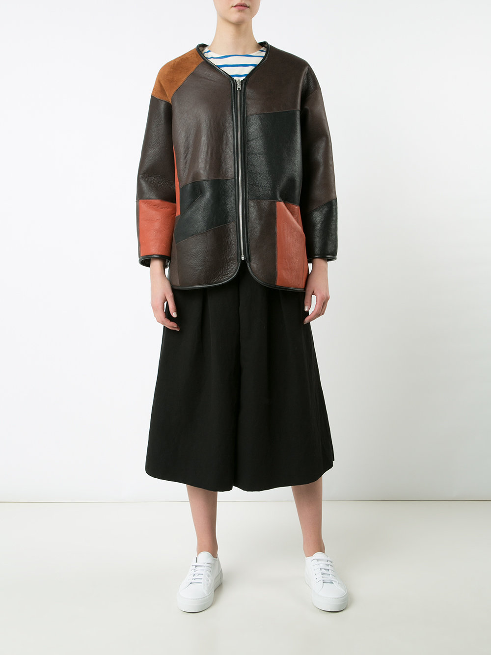 patchwork fur jacket 