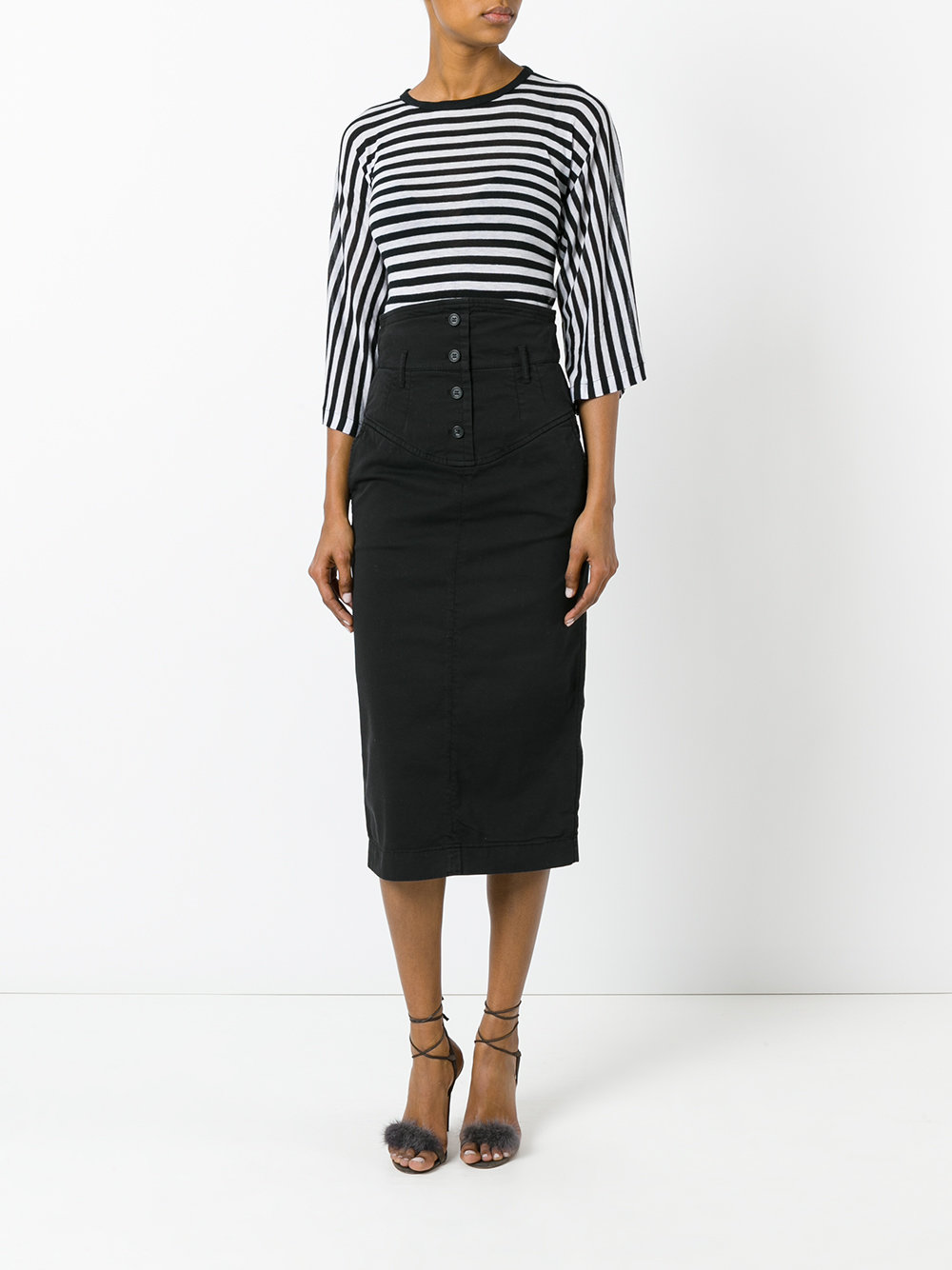 high-waisted midi skirt 