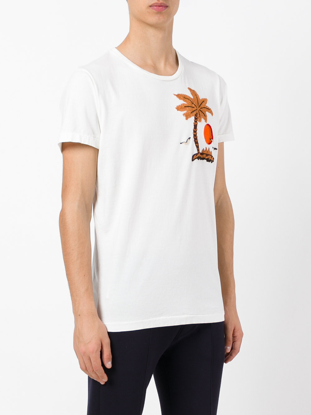 embroidered palm tree T-shirt