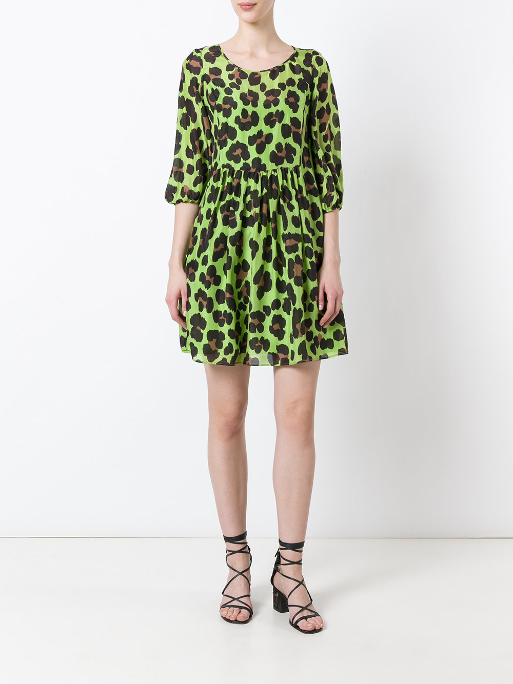 leopard print flared dress