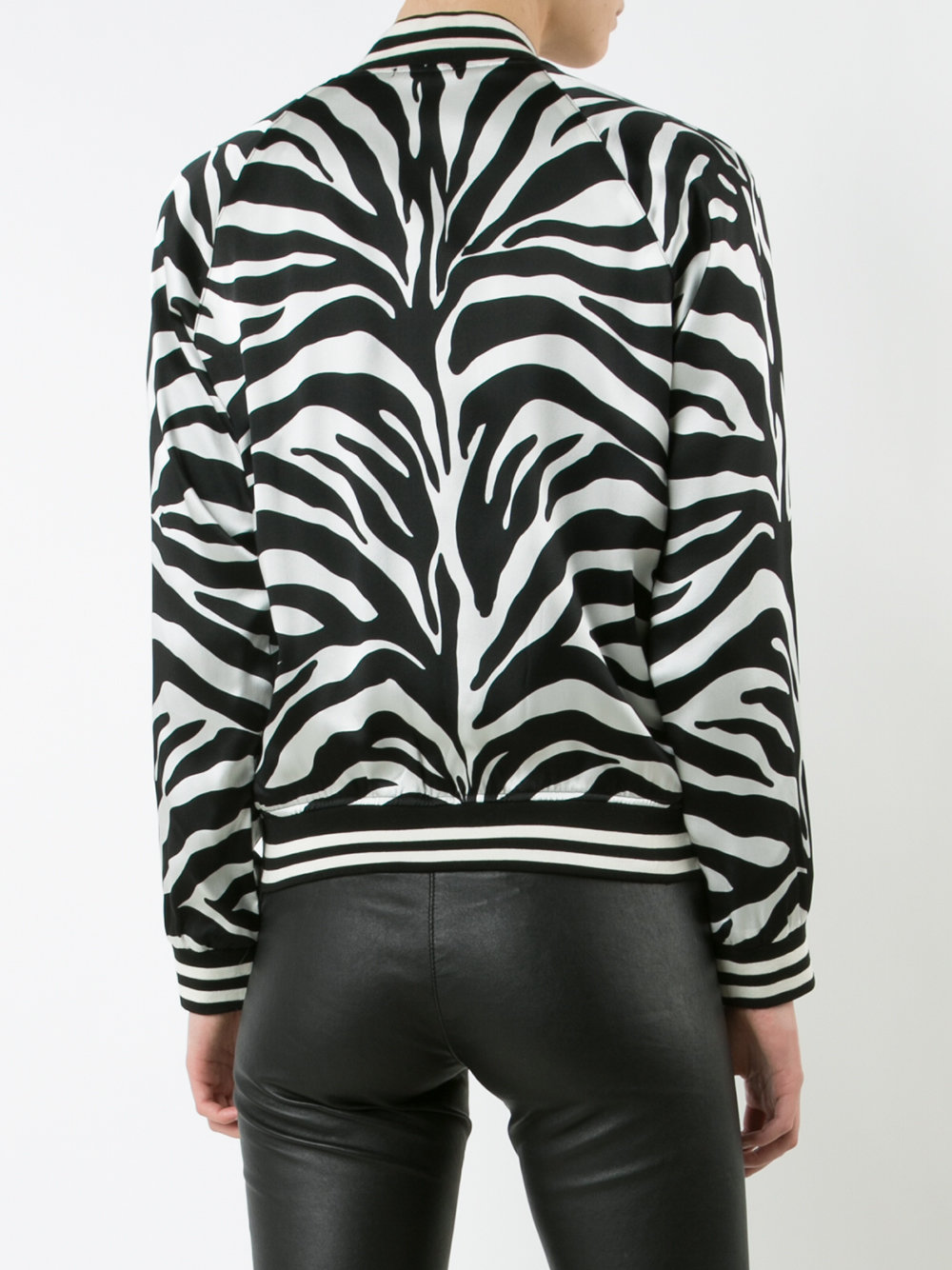 zebra print bomber jacket