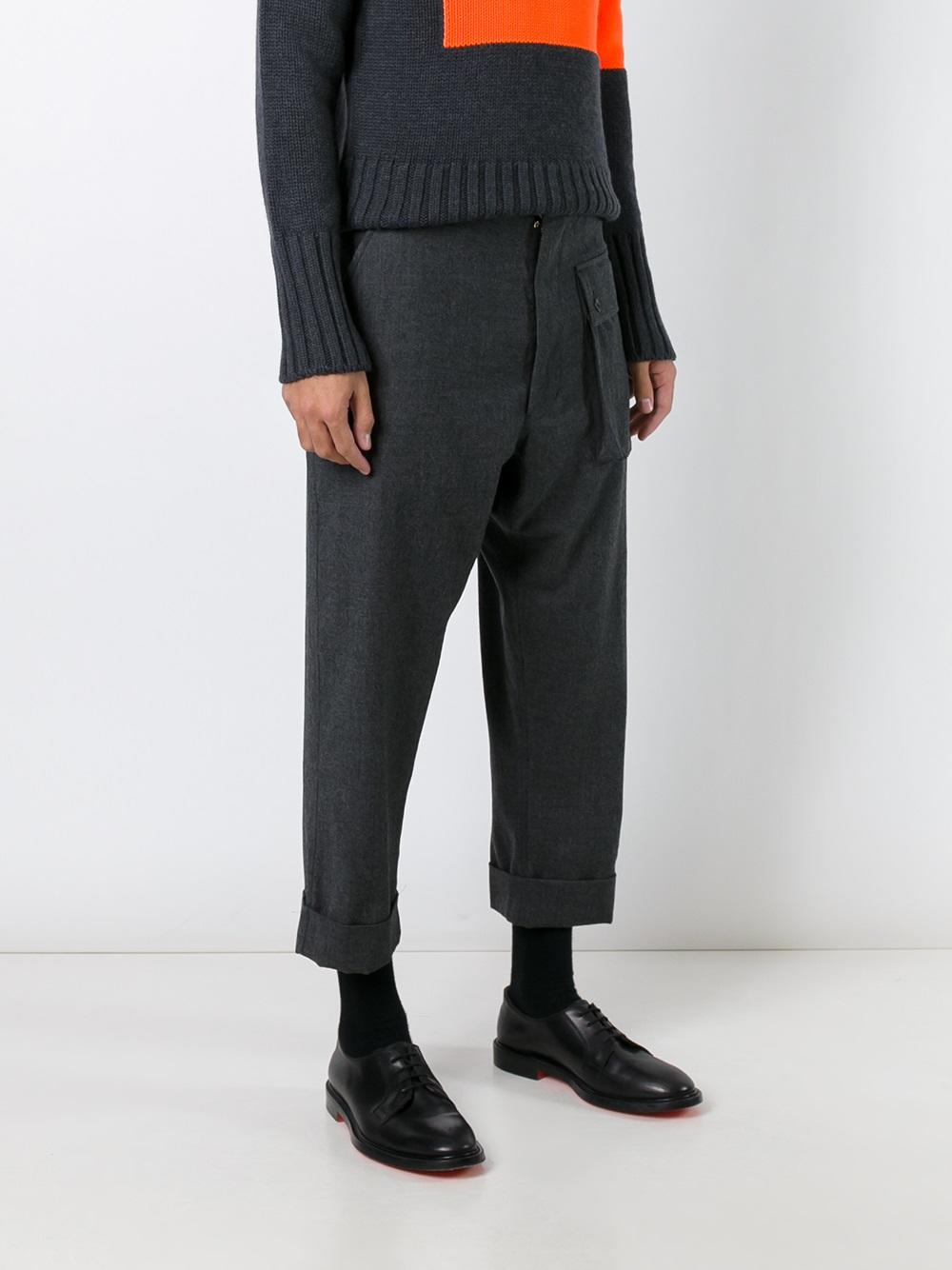 cropped pocket front trousers