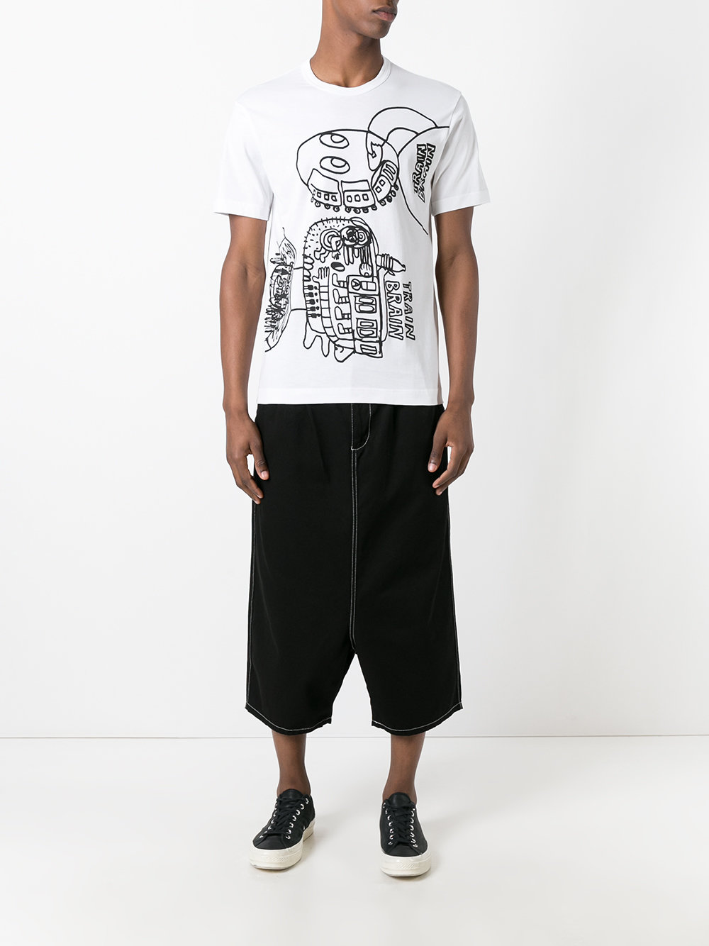 'train brain' print T-shirt