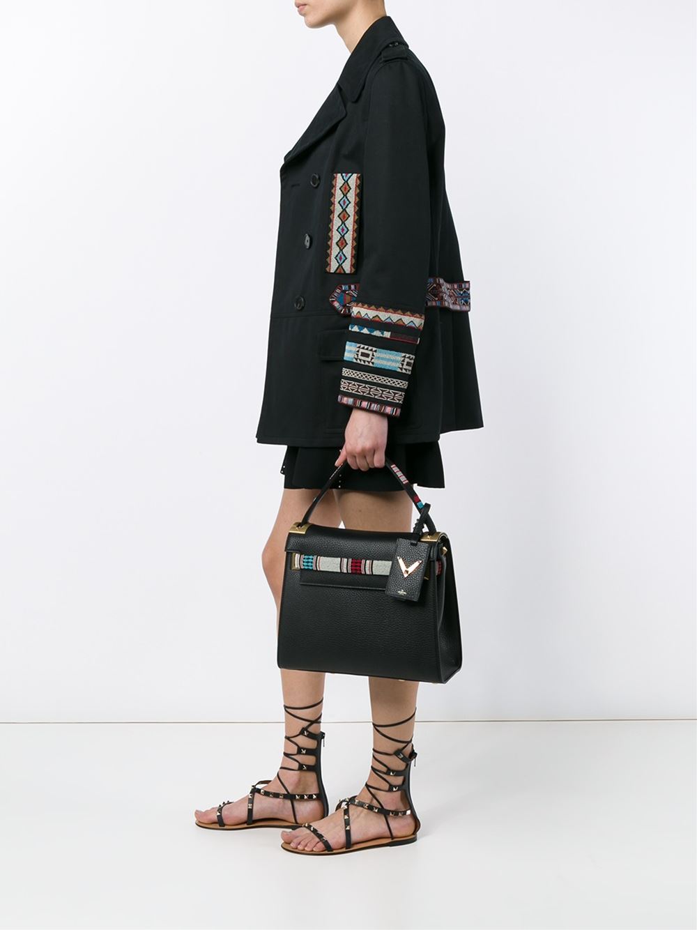 'My Rockstud'珠绣手提包
