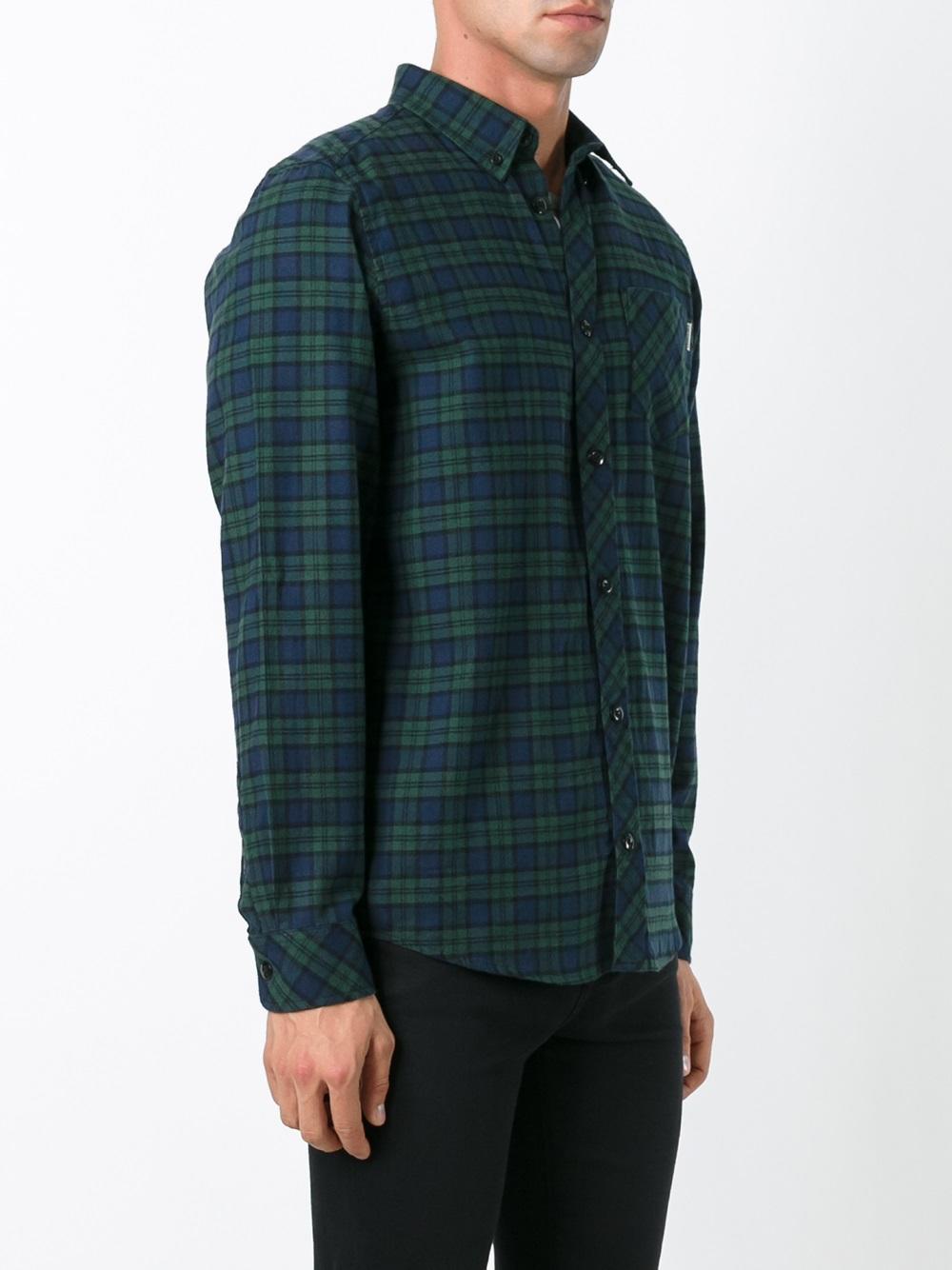 button-down plaid shirt