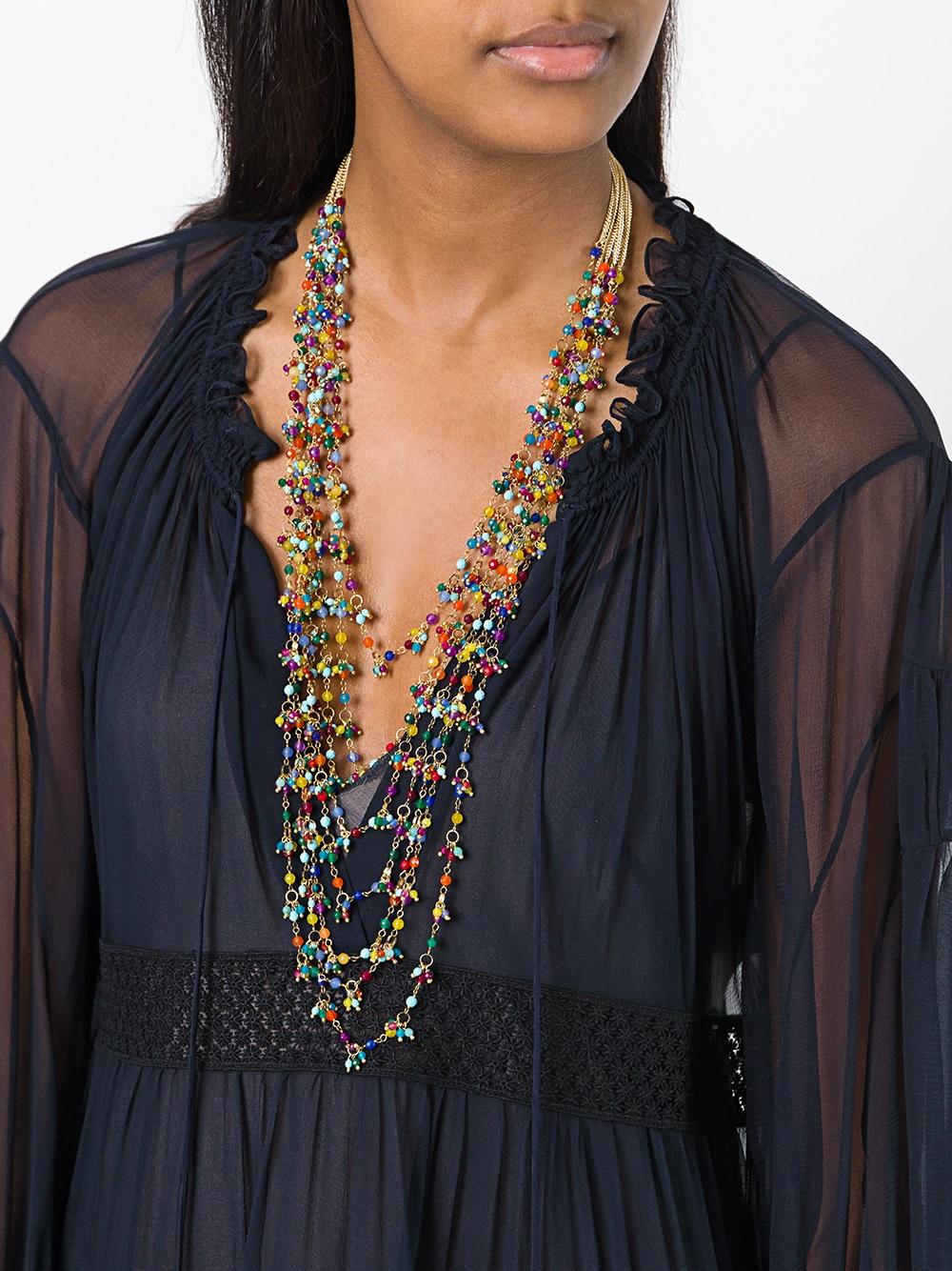 layered long necklace