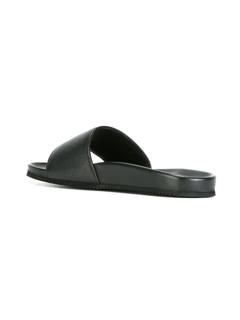 logo embossed slider sandals