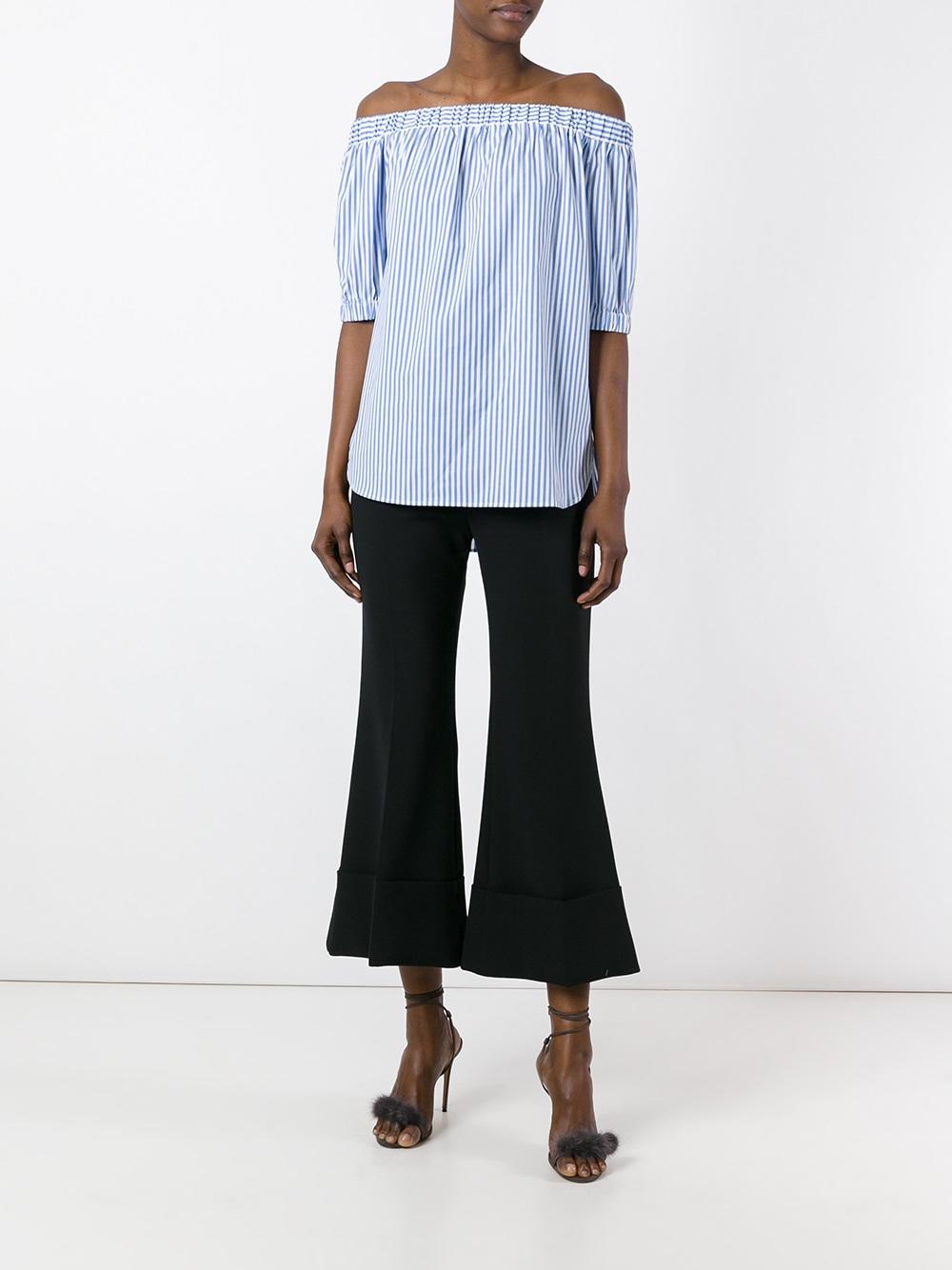 striped off-shoulder blouse