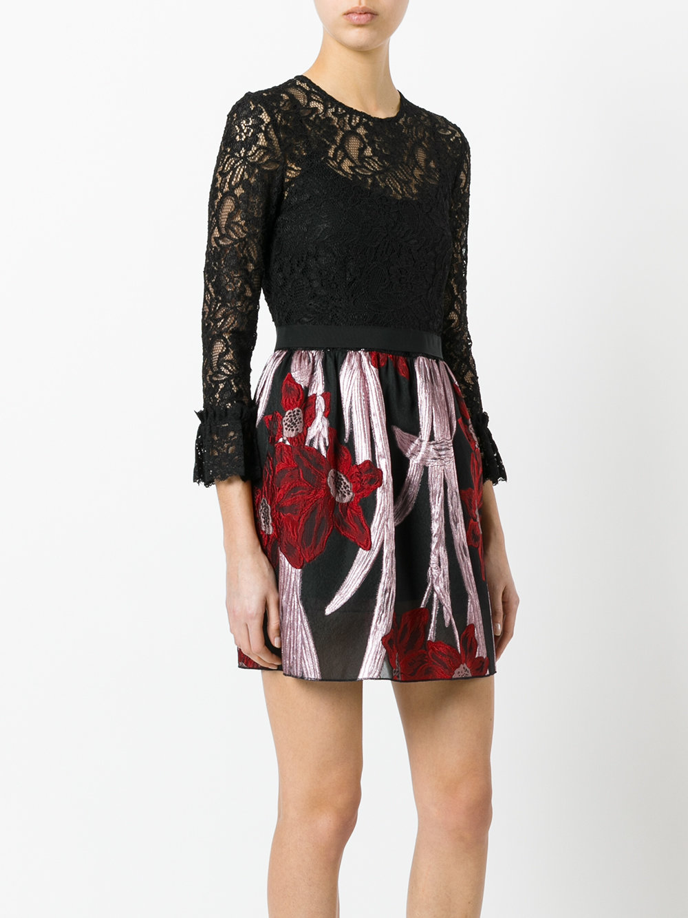floral lace mini dress