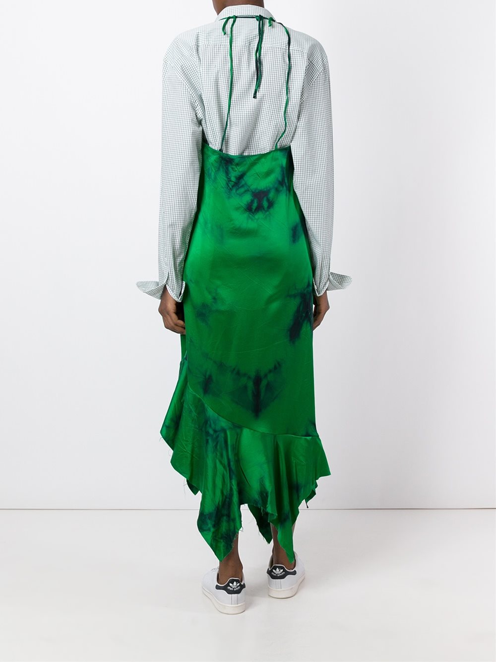 asymmetric ruffle cami dress