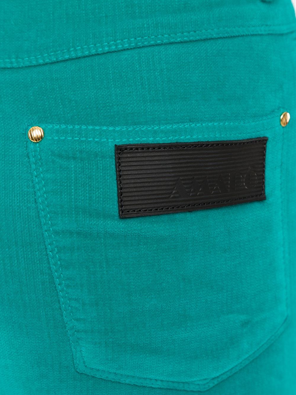 high waisted velvet skinny trousers