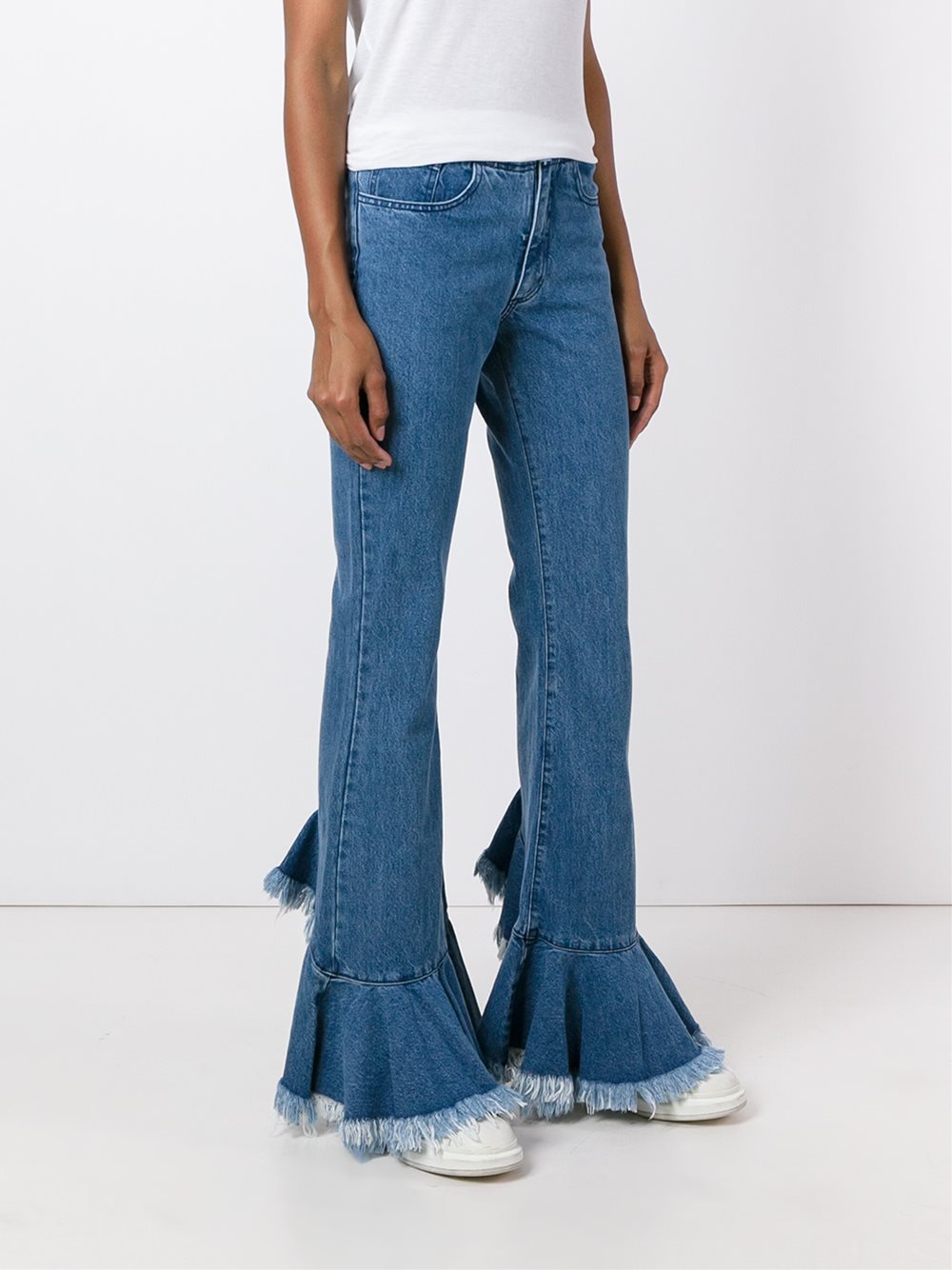 flared detailing straight jeans