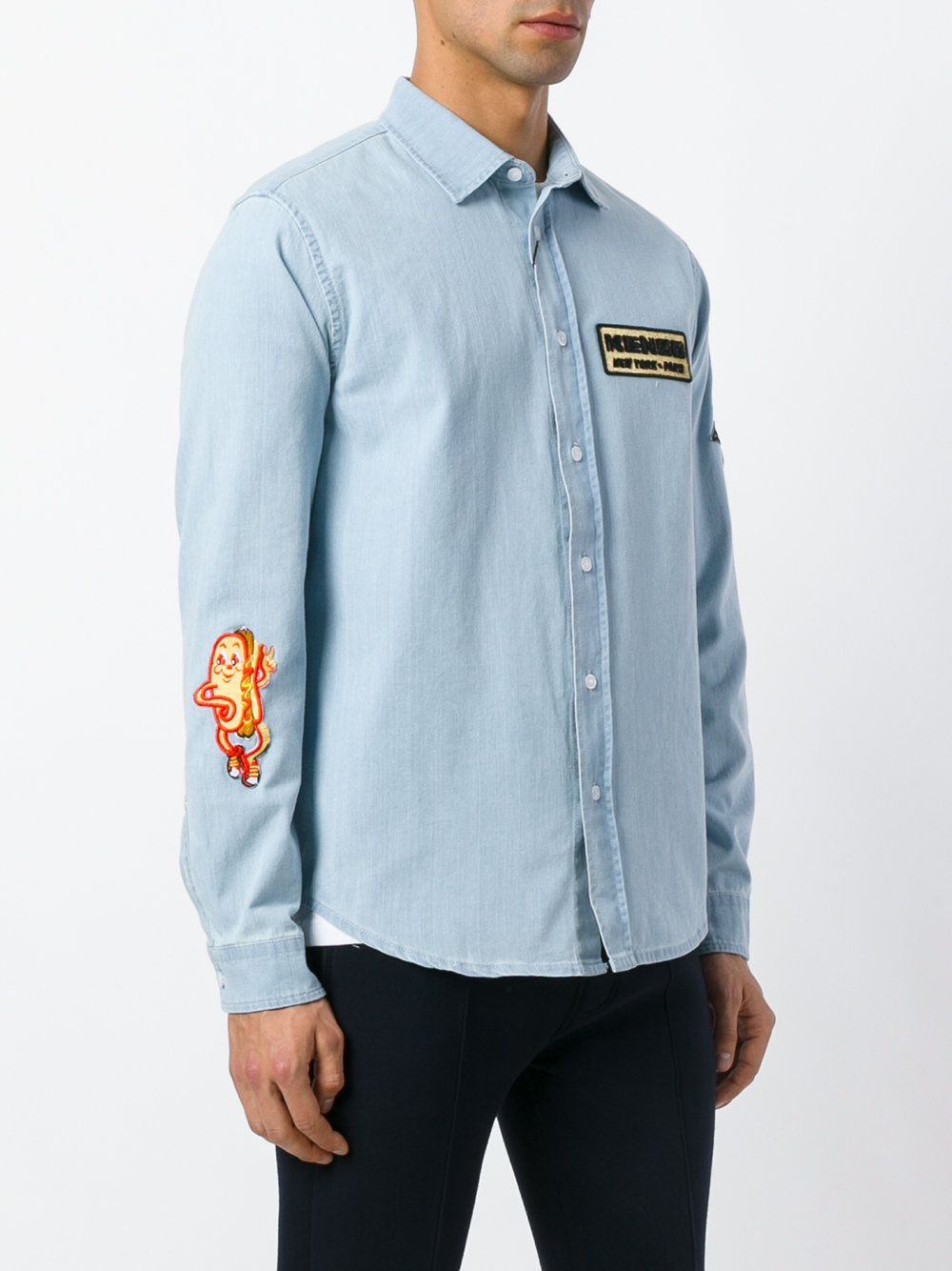 denim patched shirt