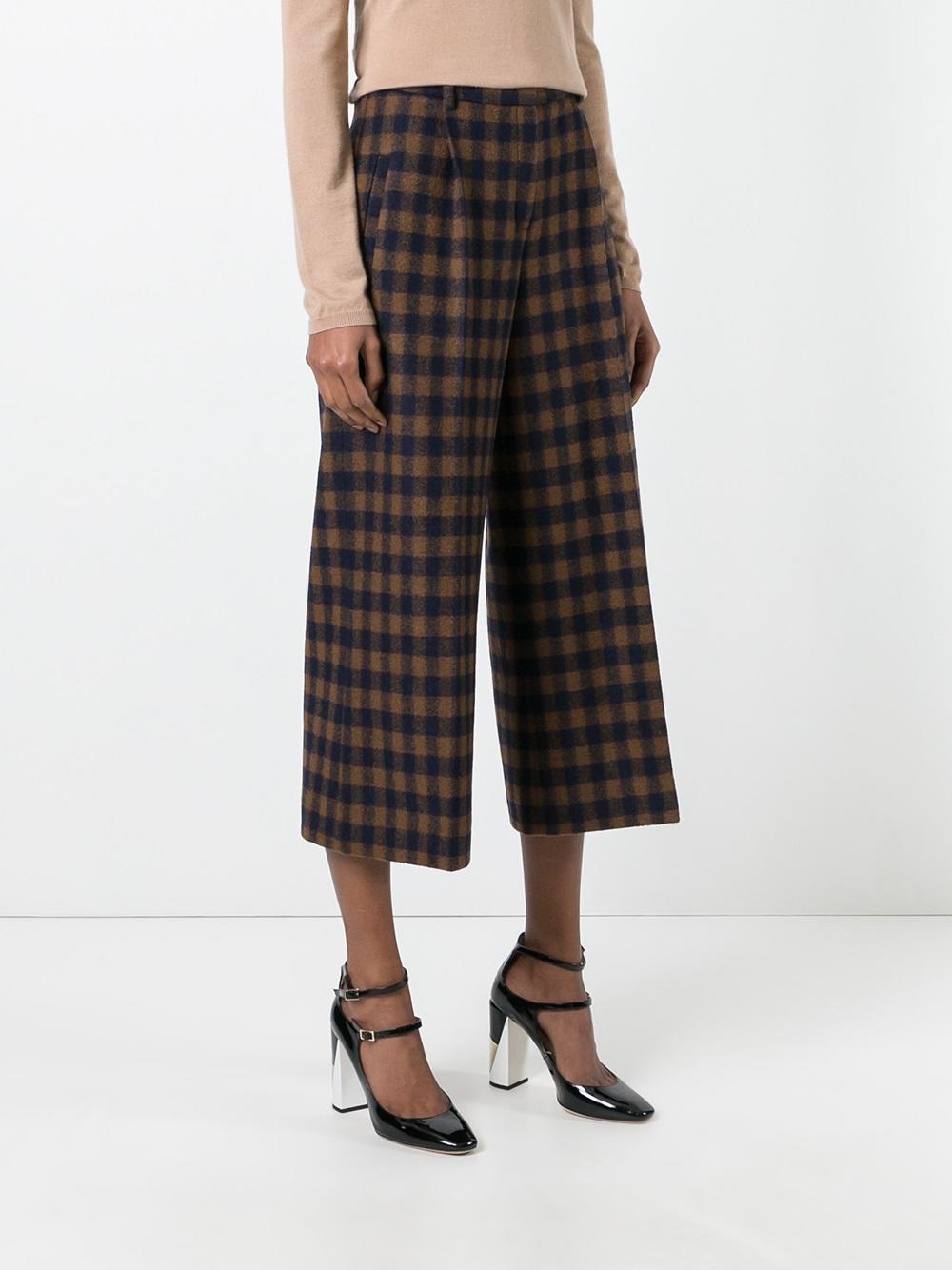 checked cropped trousers 