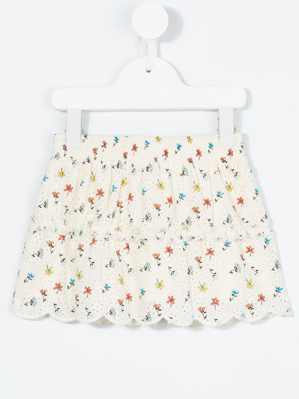 floral print eyelet skirt