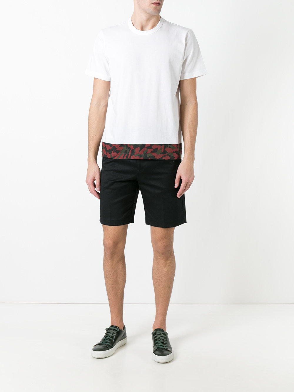 printed trim T-shirt