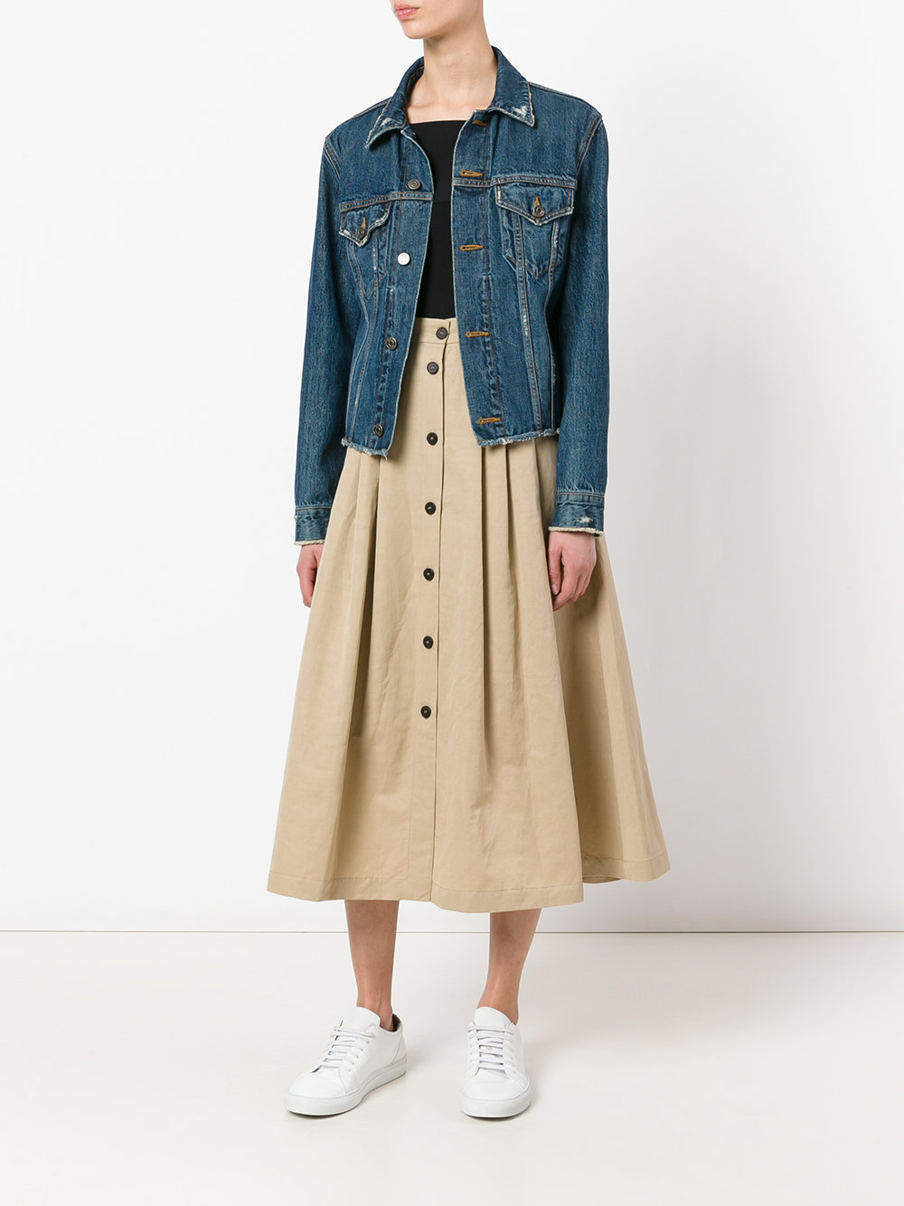 buttoned full skirt 